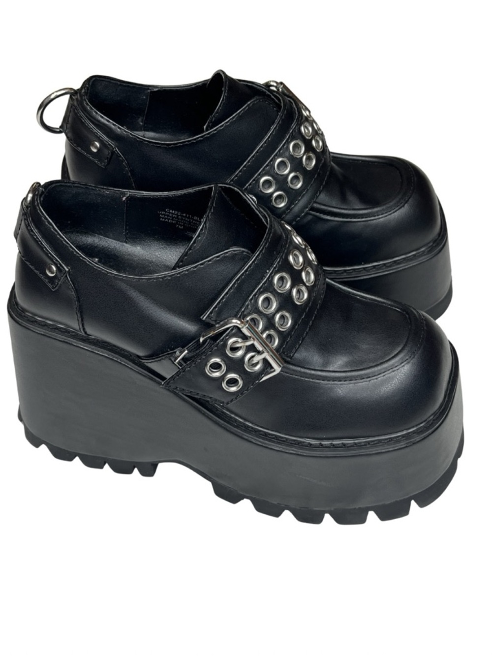 Current Mood Swear Word platform loafers in black size 7M